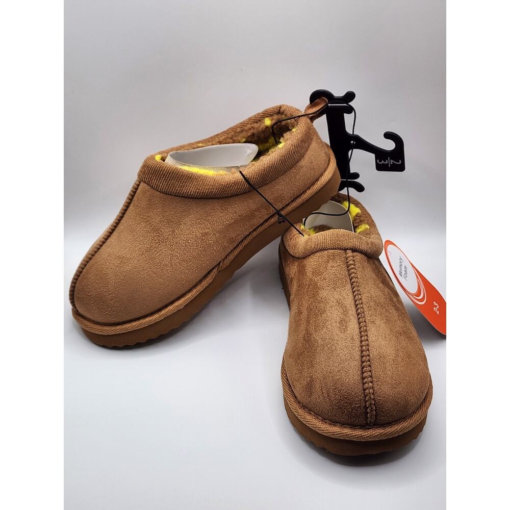 Wonder Nation Youth Cozy Slip-On Slipper Chestnut Tan Size 2-3 Memory Foam NWT